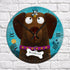 Chocolate Labrador & Bumble Bee - Personalised Pooch Art Clock